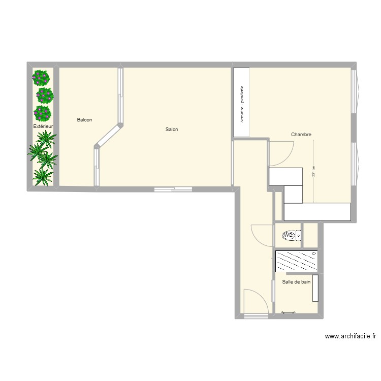 Villeurbanne Plan actuel. Plan de 9 pièces et 63 m2