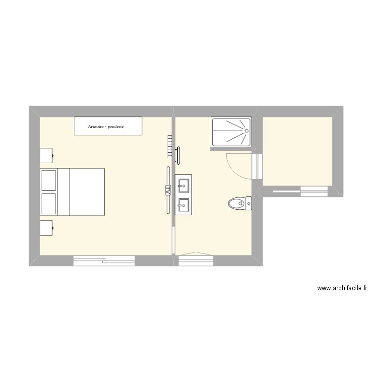 extention maison . Plan de 3 pièces et 29 m2