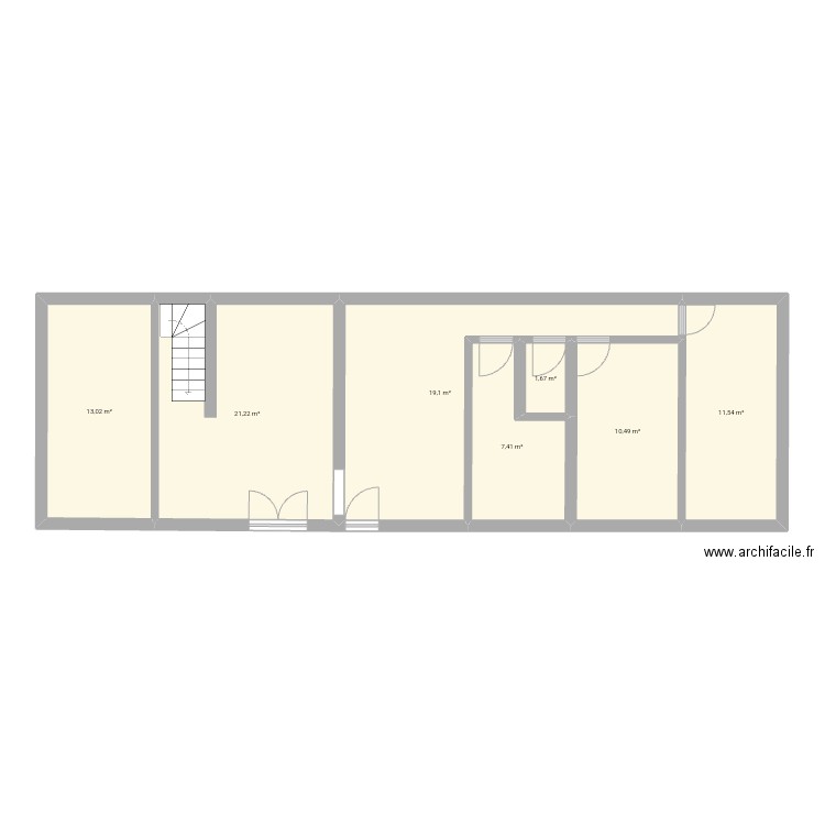 Maison . Plan de 7 pièces et 84 m2