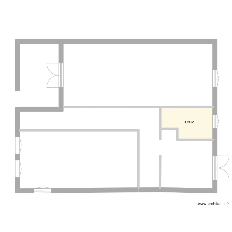 Plan de base. Plan de 1 pièce et 5 m2