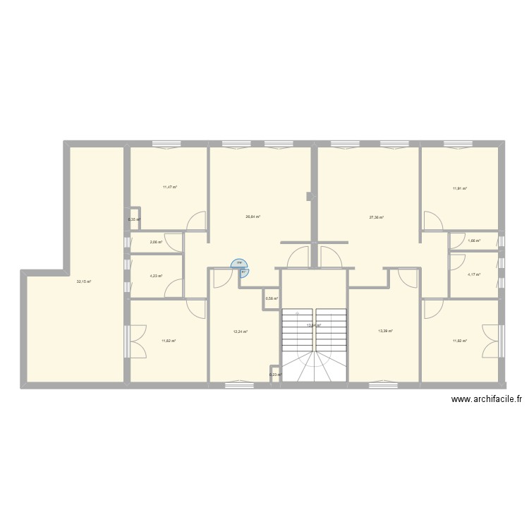 plan appartements école primaire . Plan de 17 pièces et 186 m2