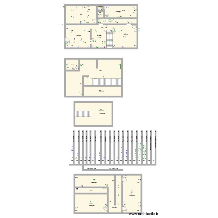 Majorino Francesco La Louvière. Plan de 11 pièces et 335 m2