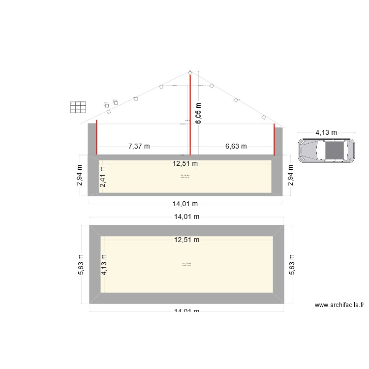 ytu. Plan de 51 pièces et 119 m2