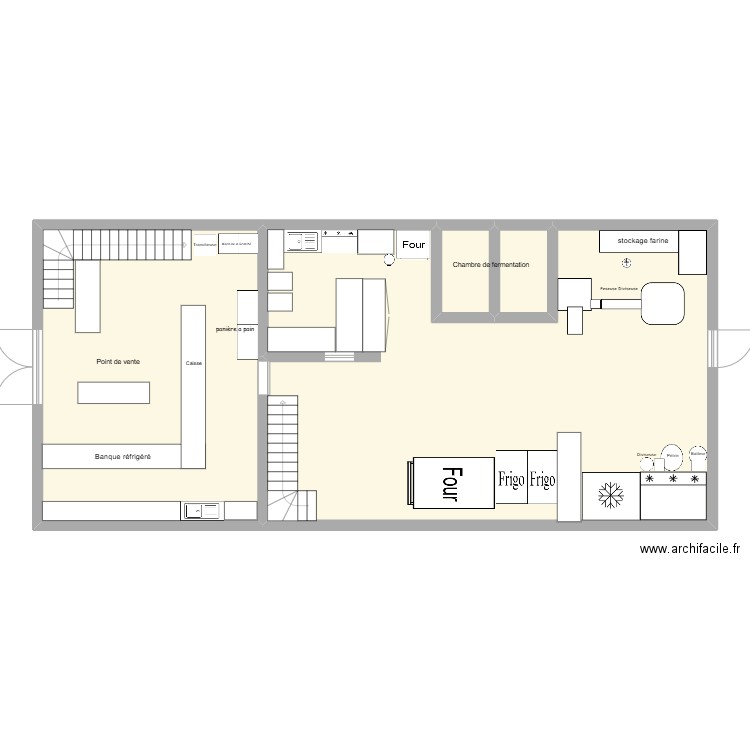 Puaux Yalaan fini. Plan de 4 pièces et 132 m2