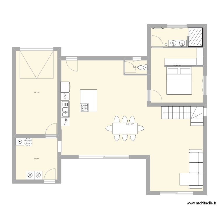 Maison. Plan de 5 pièces et 112 m2