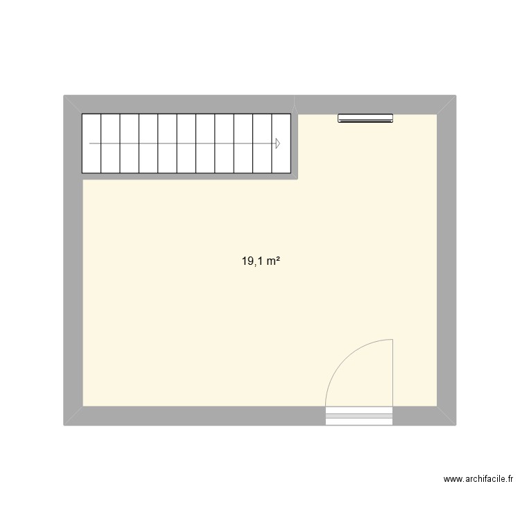 BASE CHAMBRE. Plan de 1 pièce et 19 m2