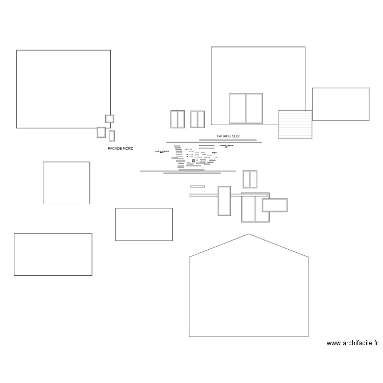 Facade. Plan de 0 pièce et 0 m2