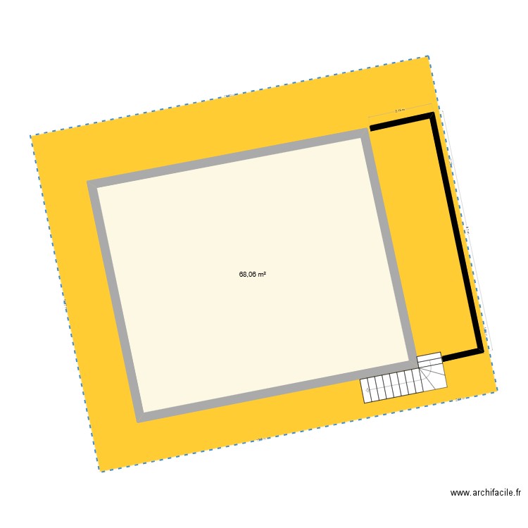 terrasse 2. Plan de 1 pièce et 68 m2