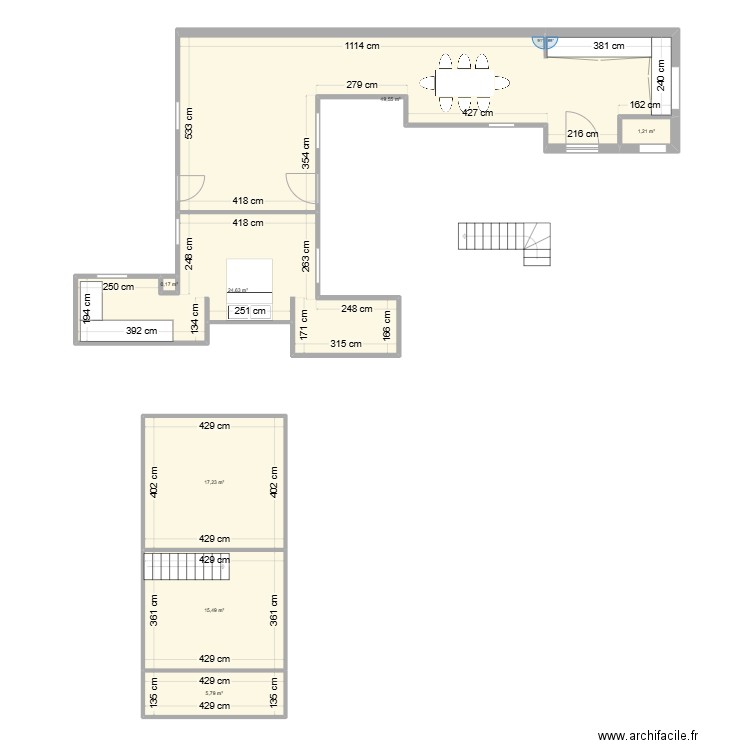 neuville. Plan de 7 pièces et 114 m2