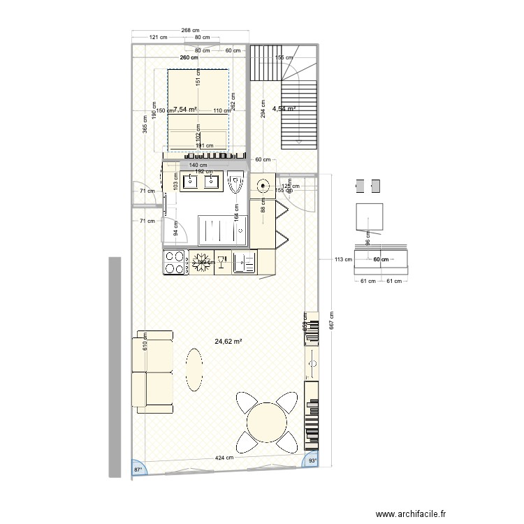 ANTIBES-1er_v4. Plan de 3 pièces et 37 m2