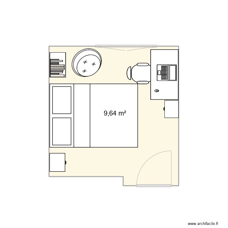 Chambre meryl. Plan de 1 pièce et 10 m2