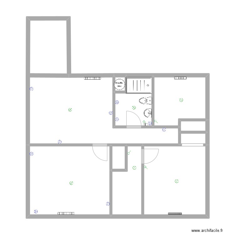 maison electrique sous-sol. Plan de 8 pièces et 48 m2