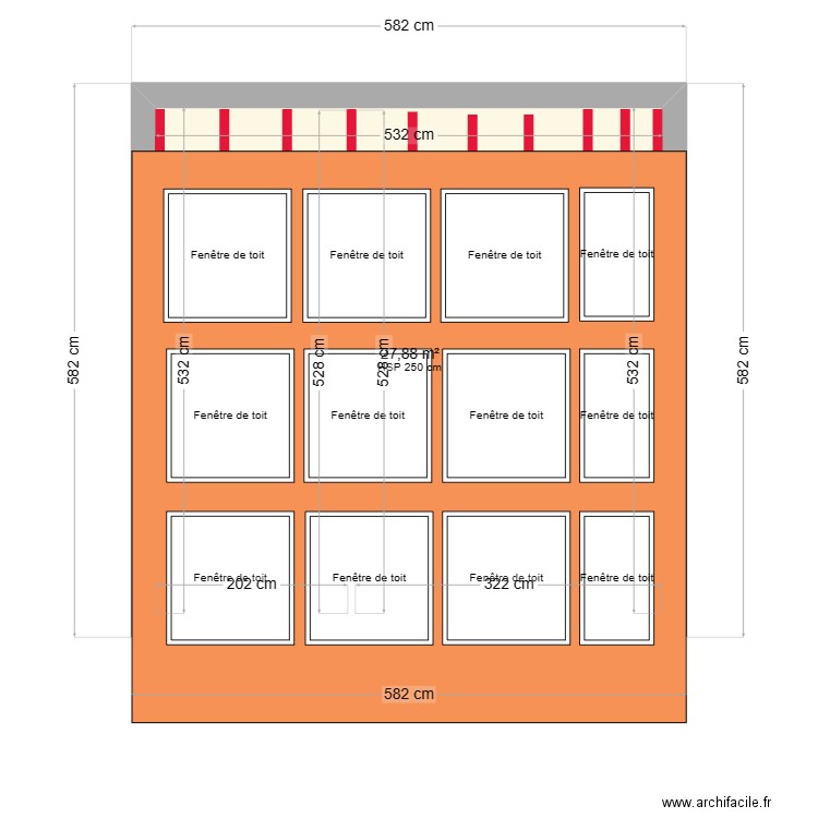 BOURRAT. Plan de 1 pièce et 28 m2