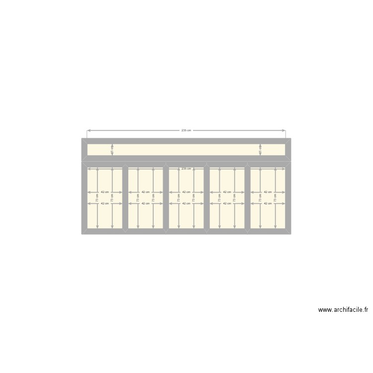 Cache escalier Rdch Bouscat. Plan de 6 pièces et 2 m2