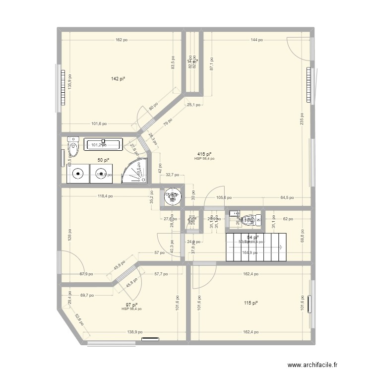 sous sol maison. Plan de 10 pièces et 85 m2