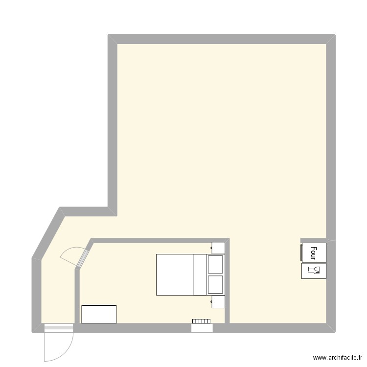 croquis 322. Plan de 1 pièce et 50 m2