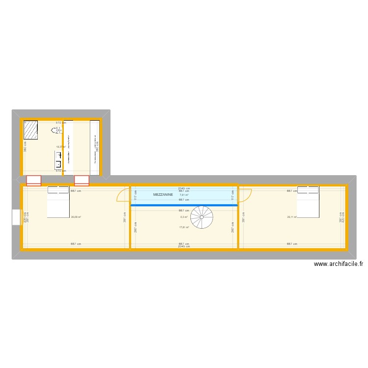 CHARLES-EDOUARD étage. Plan de 6 pièces et 182 m2