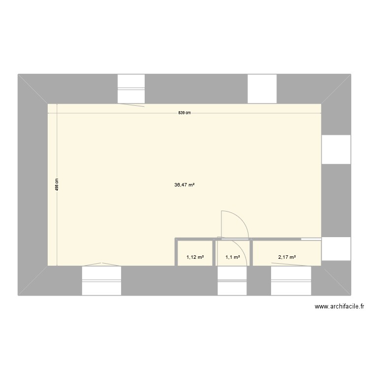 SALON - SAM. Plan de 4 pièces et 46 m2