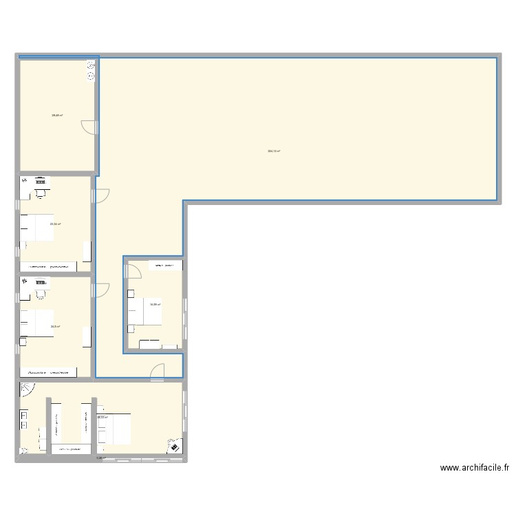 plan. Plan de 7 pièces et 356 m2