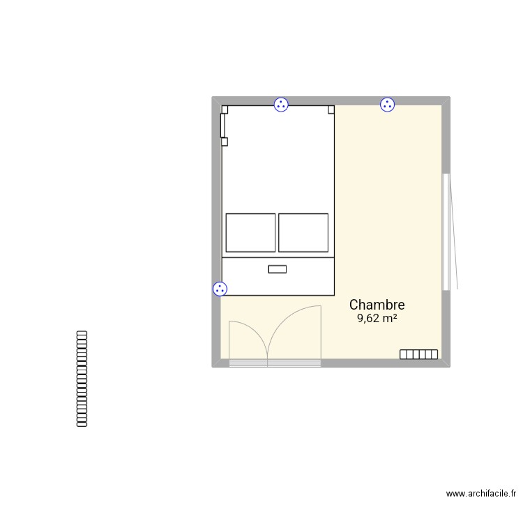 test. Plan de 1 pièce et 10 m2