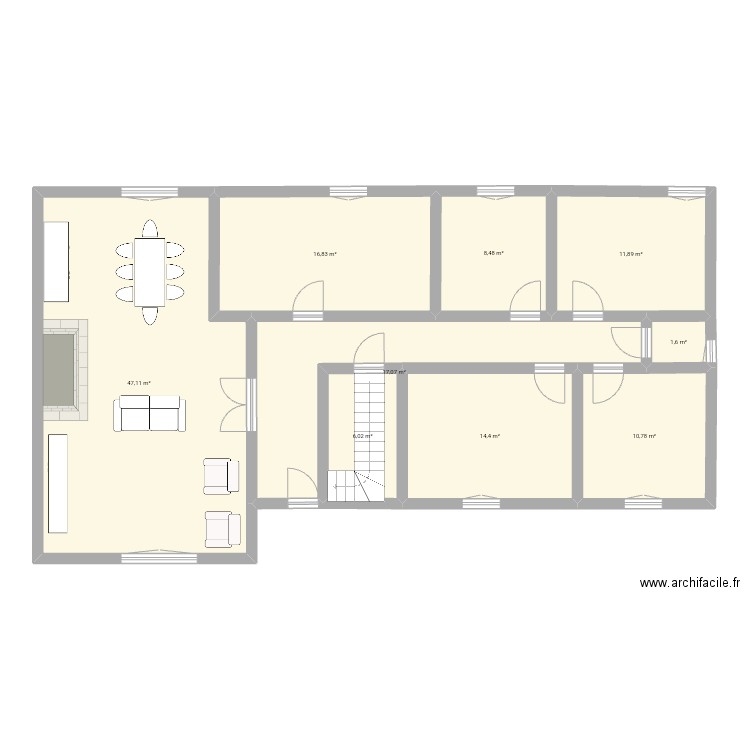 Test 2. Plan de 9 pièces et 134 m2