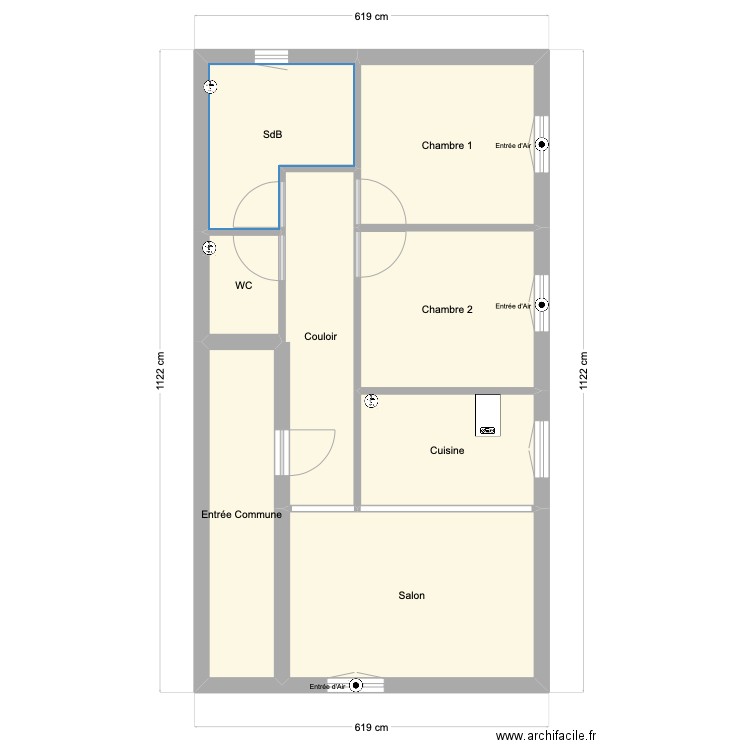 Catalayud. Plan de 8 pièces et 57 m2