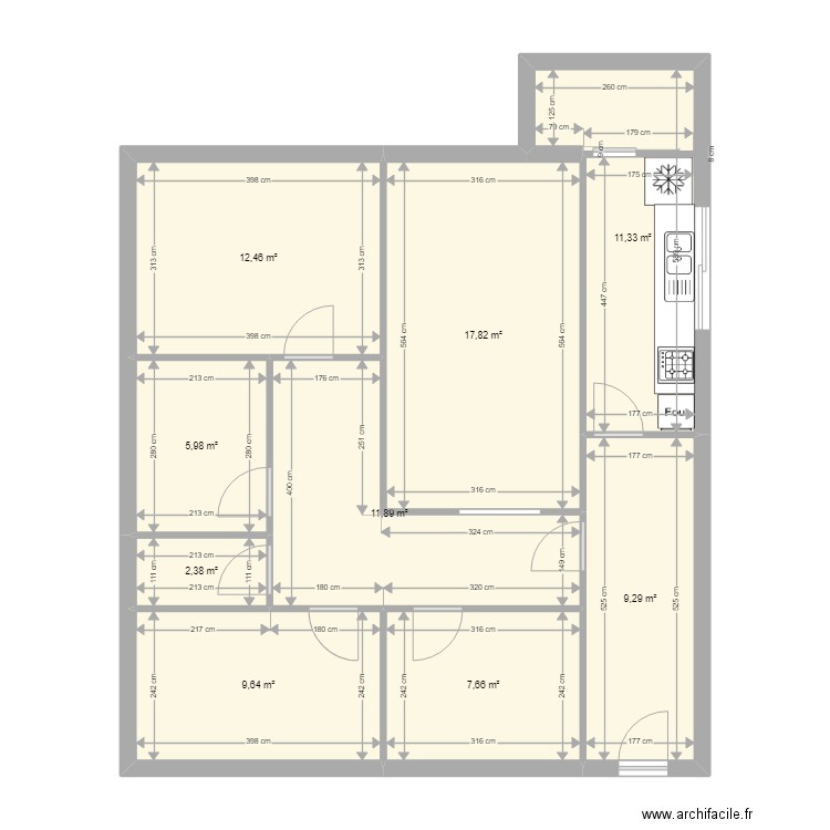 essai plan appart 2. Plan de 9 pièces et 88 m2