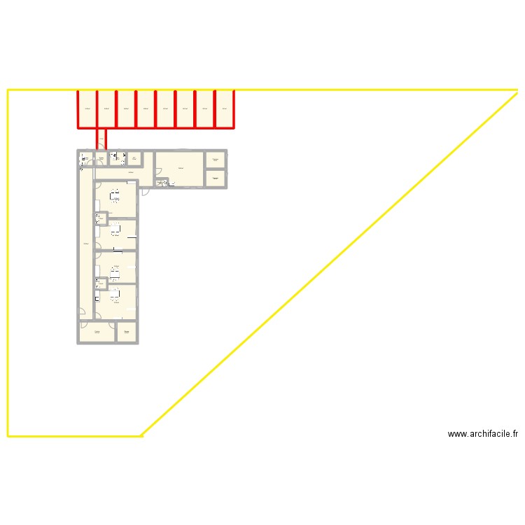 Garderie. Plan de 27 pièces et 307 m2