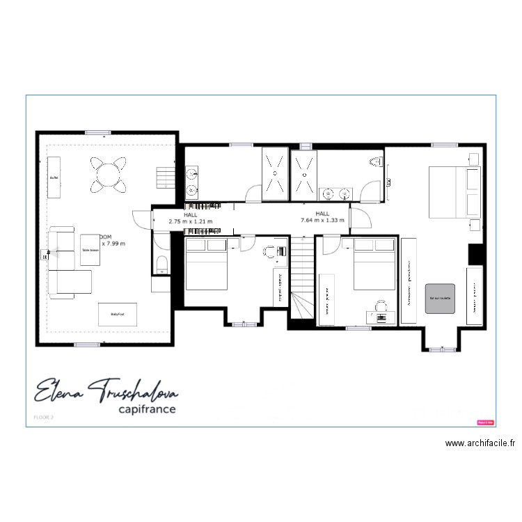 1er etage. Plan de 0 pièce et 0 m2