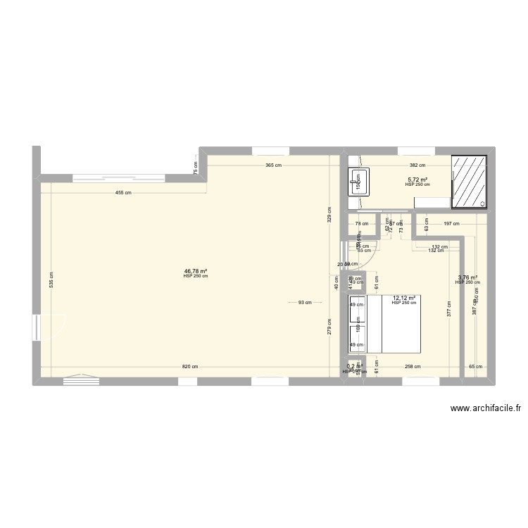 AVANT PROJET SERIGNAN. Plan de 5 pièces et 69 m2