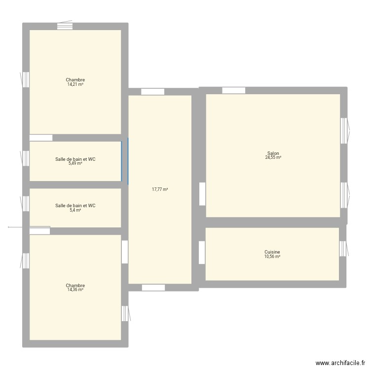 Maison Glo. Plan de 7 pièces et 92 m2