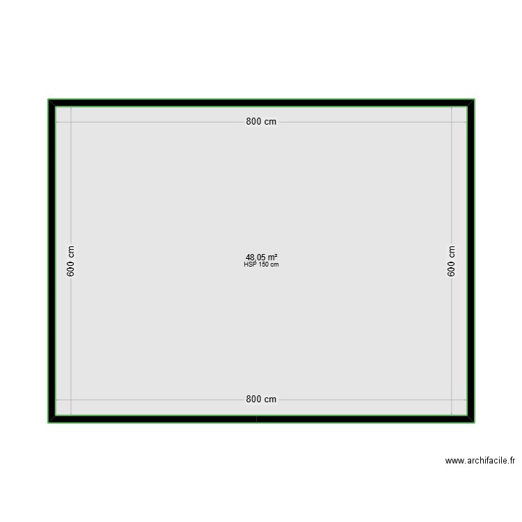 PLAN 1 . Plan de 1 pièce et 48 m2