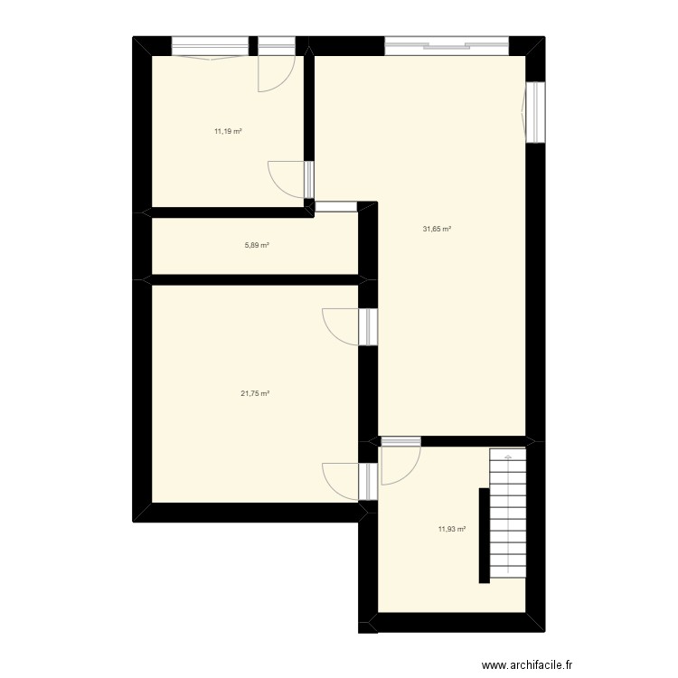 Echalier - cave. Plan de 5 pièces et 82 m2