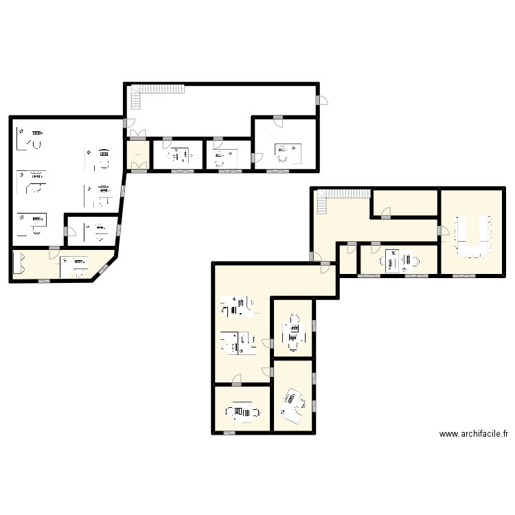 Projet 1. Plan de 8 pièces et 297 m2