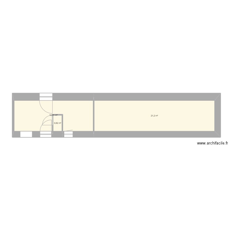 les ronzards 2. Plan de 3 pièces et 35 m2