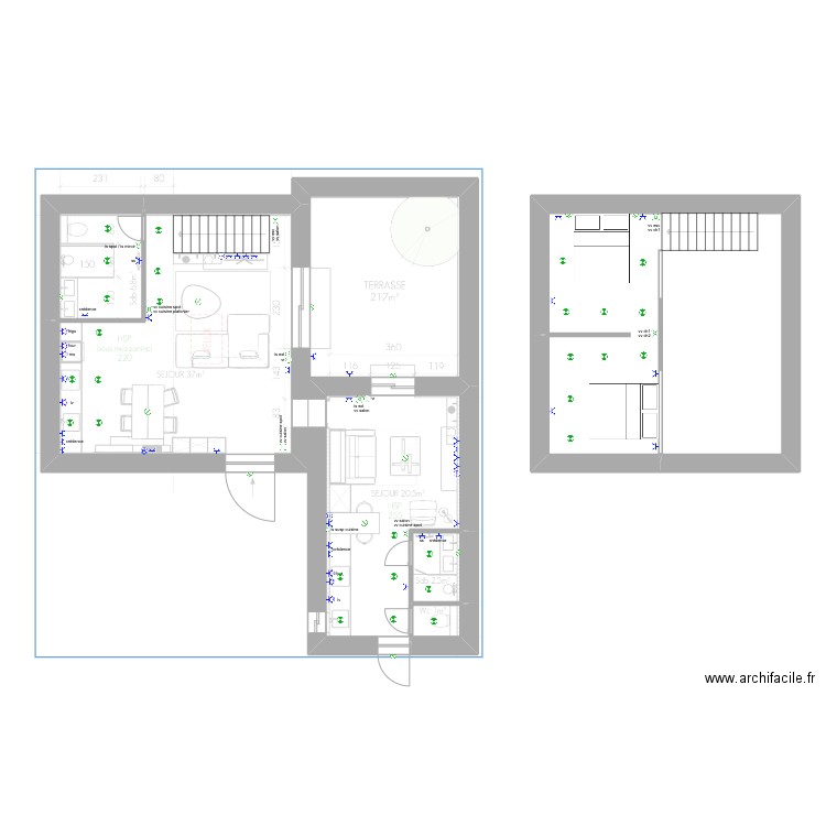 Alexis 11 septembre. Plan de 6 pièces et 116 m2