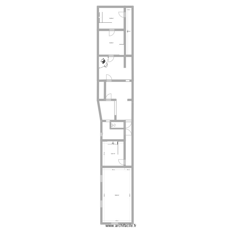 Maison. Plan de 5 pièces et 81 m2