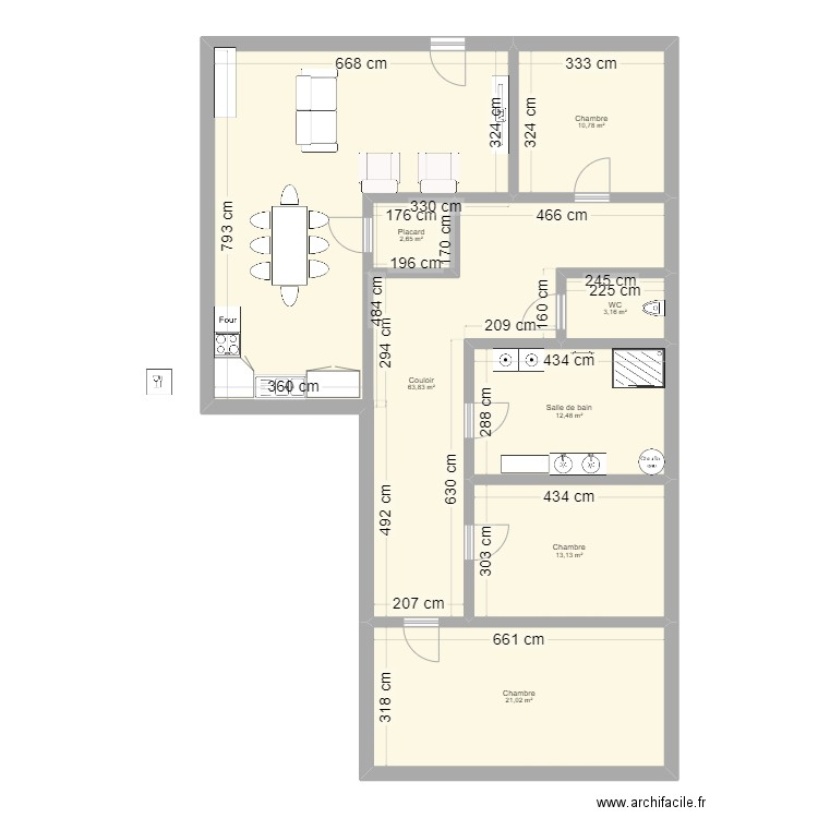 Chalet. Plan de 7 pièces et 127 m2