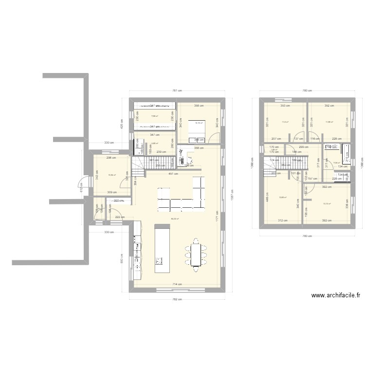 plan st jean modif 3. Plan de 13 pièces et 192 m2