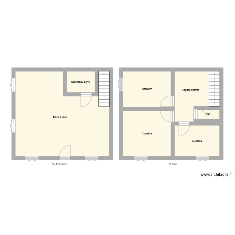 GR1425. Plan de 7 pièces et 83 m2