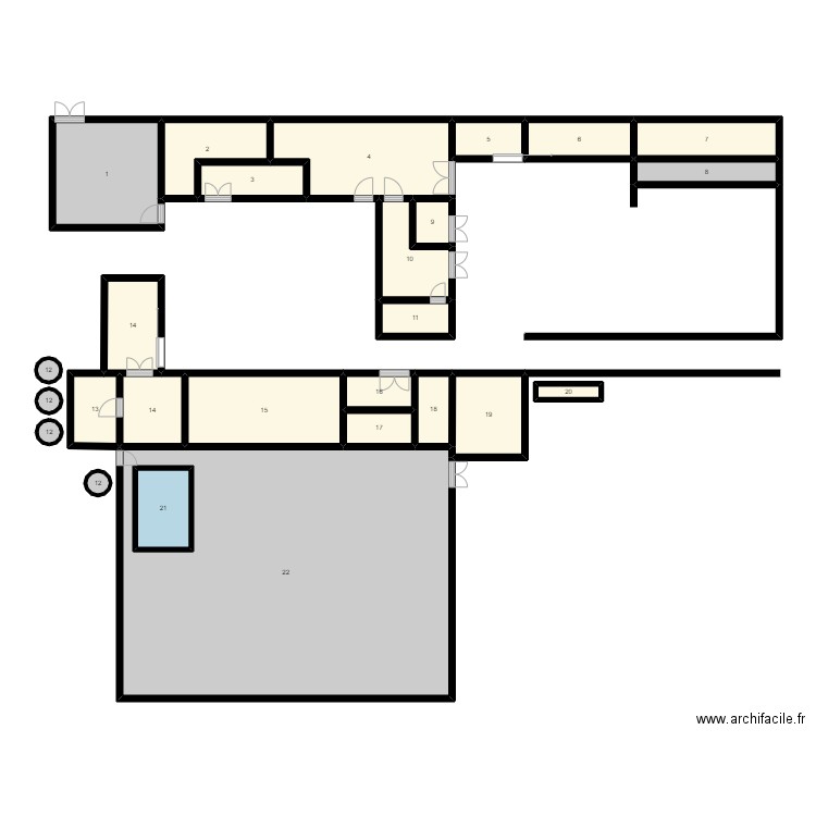 EARL Domaine du Terrier. Plan de 26 pièces et 131 m2