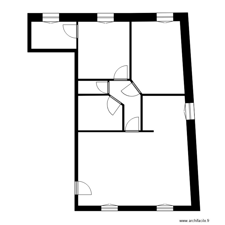 SCI DU COQ 2eme etage gauche. Plan de 6 pièces et 62 m2