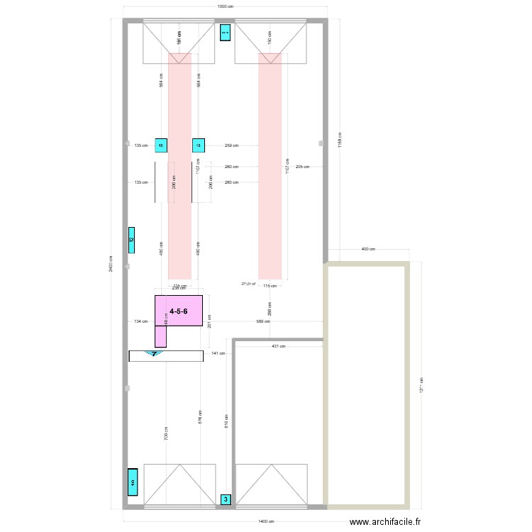 PLAN DOZULE. Plan de 1 pièce et 271 m2