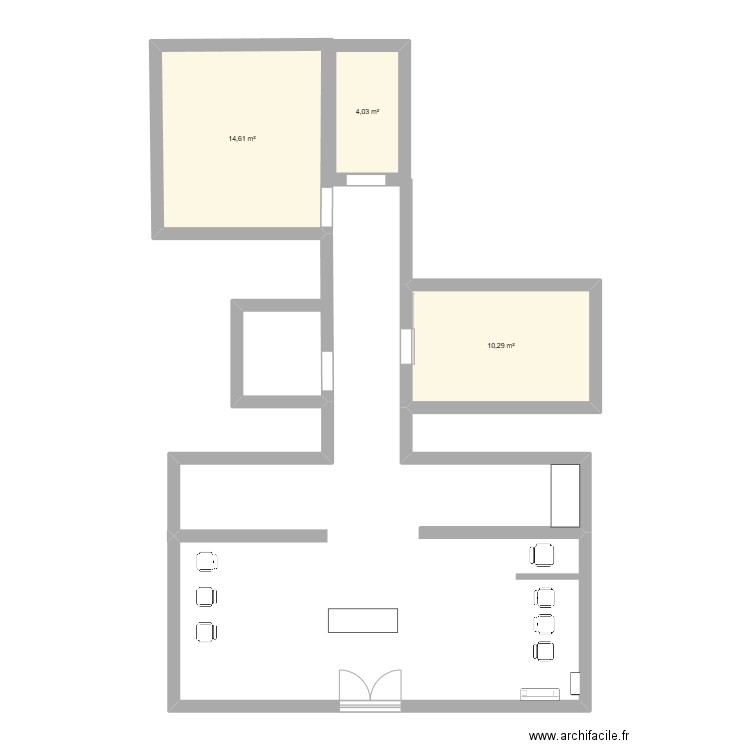 PLAN . Plan de 3 pièces et 29 m2