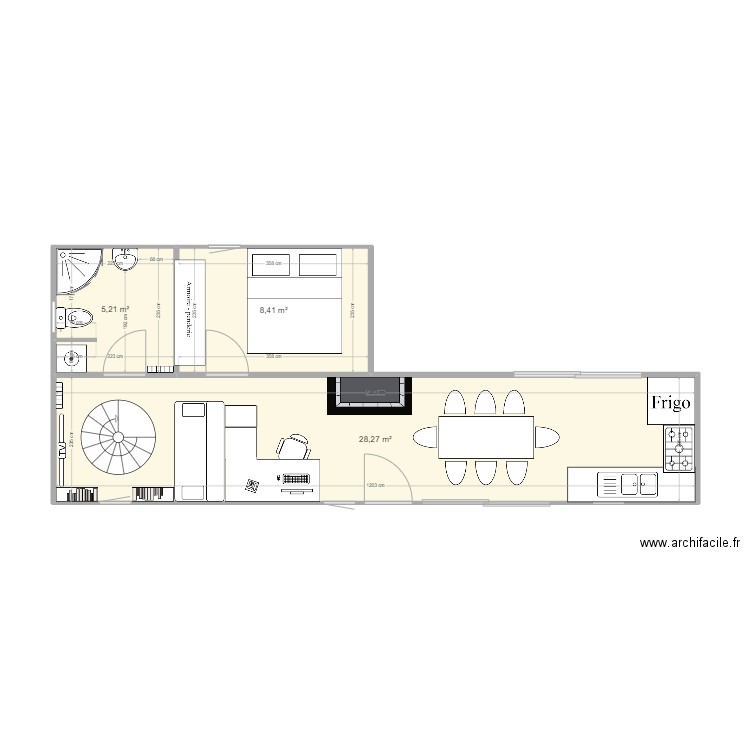 test 2. Plan de 3 pièces et 42 m2