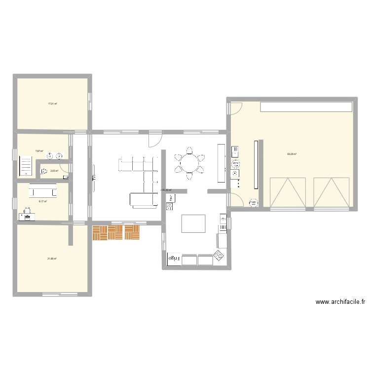 Locmiquelic1. Plan de 7 pièces et 183 m2