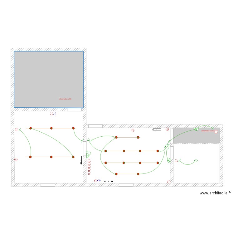 Ravard étage. Plan de 5 pièces et 102 m2