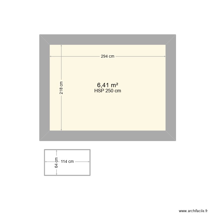 Salle d'eau FAP. Plan de 2 pièces et 7 m2