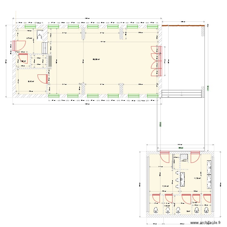 Salle principale peyssac. Plan de 10 pièces et 106 m2