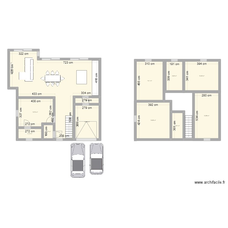 Maison. Plan de 12 pièces et 156 m2